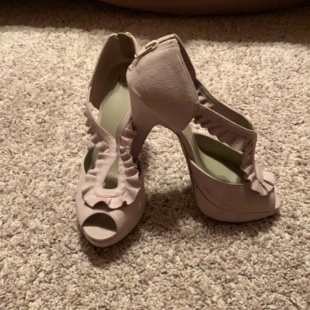 Ruffle front heels